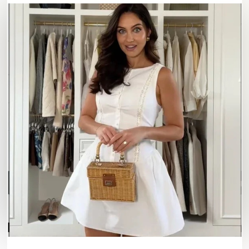 ZARA ZW WOMAN POPLIN LACE DRESS WHITE 0881/352/250 HOUSE OF CB BLOGGER VIRAL